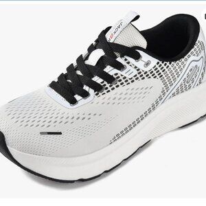9 Wide Toe Box Fit White and Black Athletic Sneakers Walking Shoes Gym 9W Casual